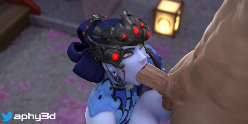 Black Lily Widowmaker giving a blowjob