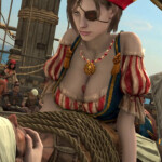 Pirate Jill Valentine plundering a ship