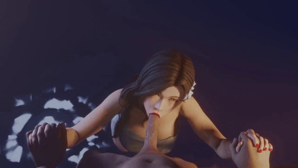 Sayuri giving a blowjob in bathhouse