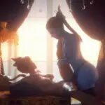 Widowmaker fucking Tracer with a strapon