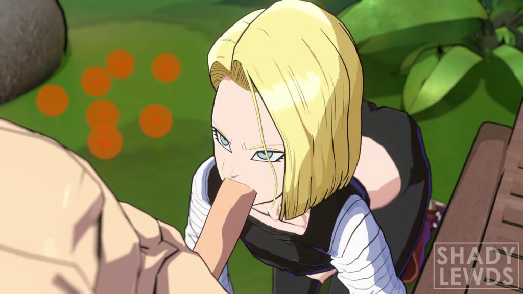 Android 18 giving a blowjob
