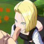 Android 18 giving a blowjob