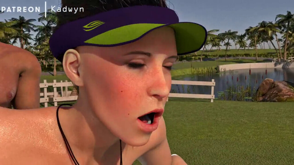 Lara Croft at the golf course
