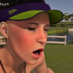 Lara Croft at the golf course
