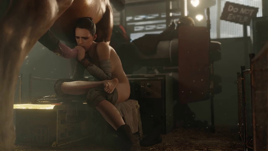 Rey sucking off a horse
