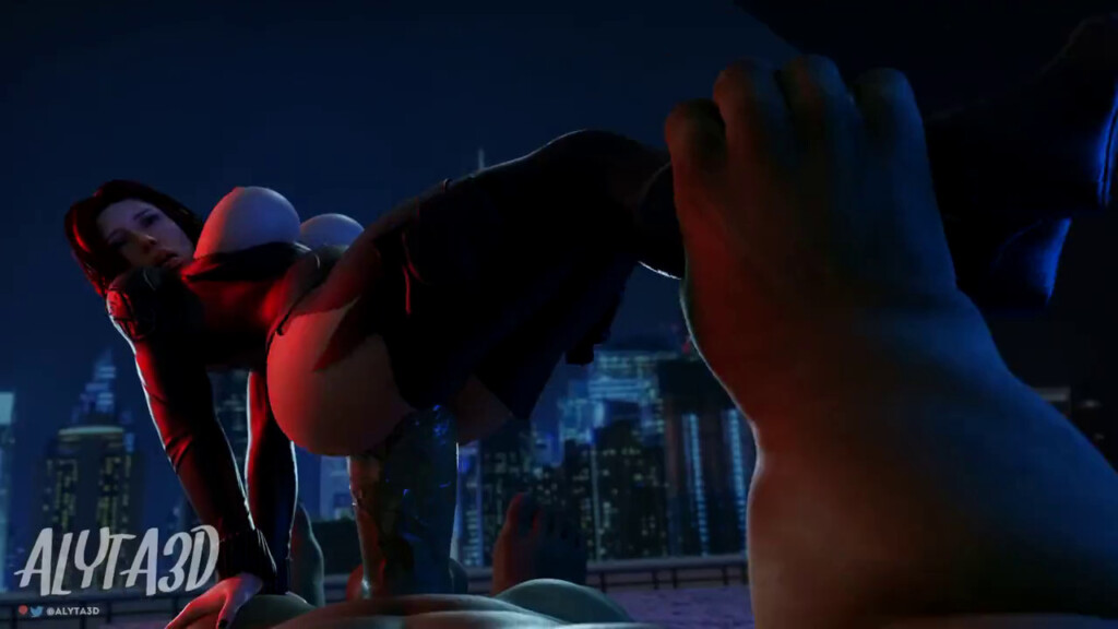 Black Widow riding Hulk