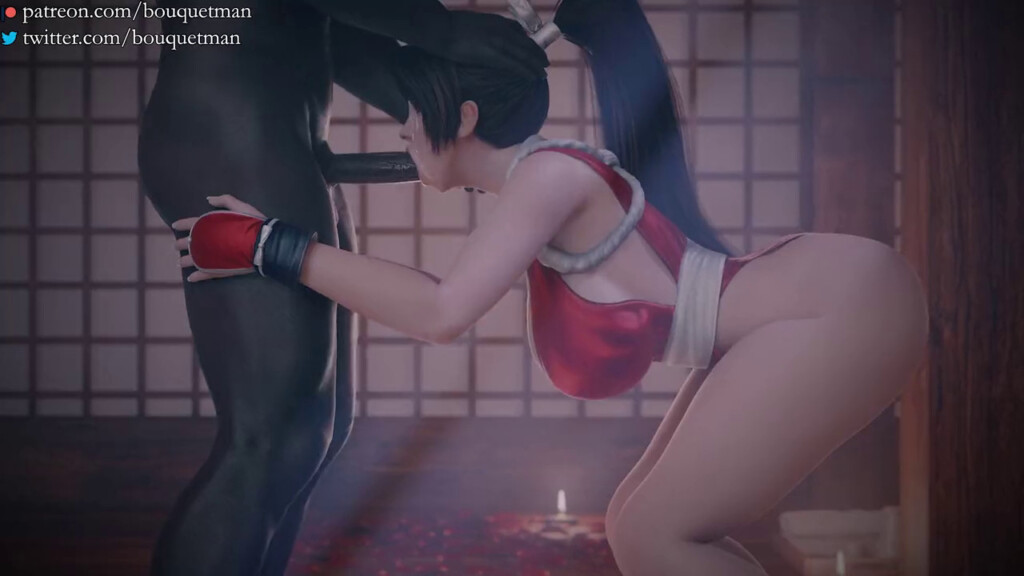 Mai Shiranui messy face blowjob (Blacked)