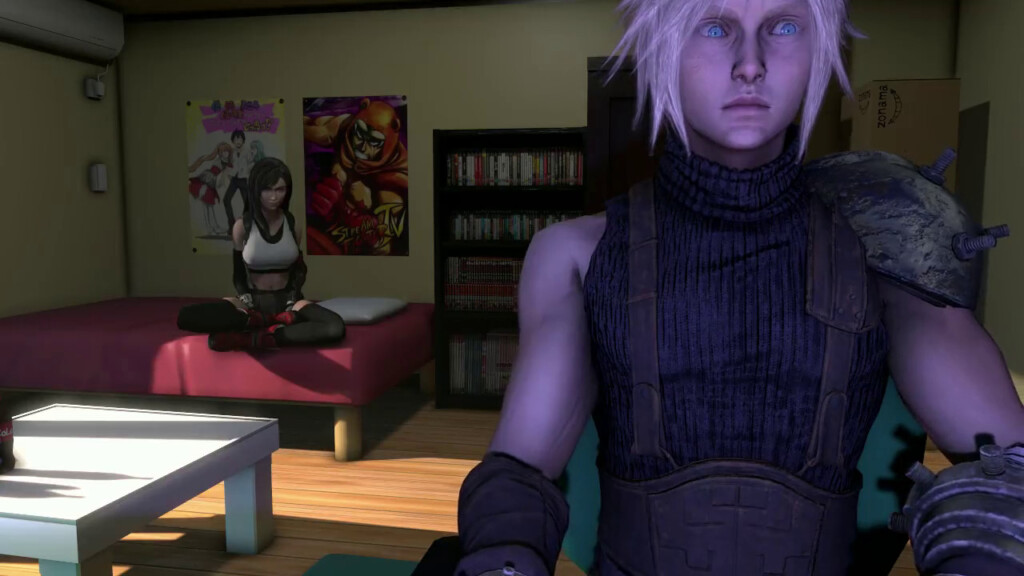 Tifa trying to distract Cloud