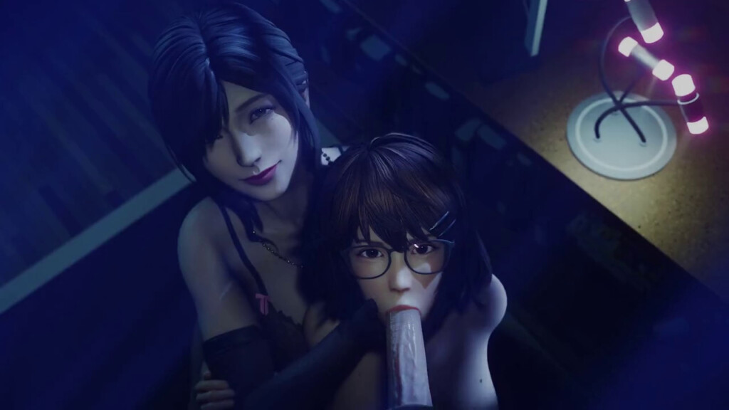 Tsukushi getting oral lessons from Sayuri