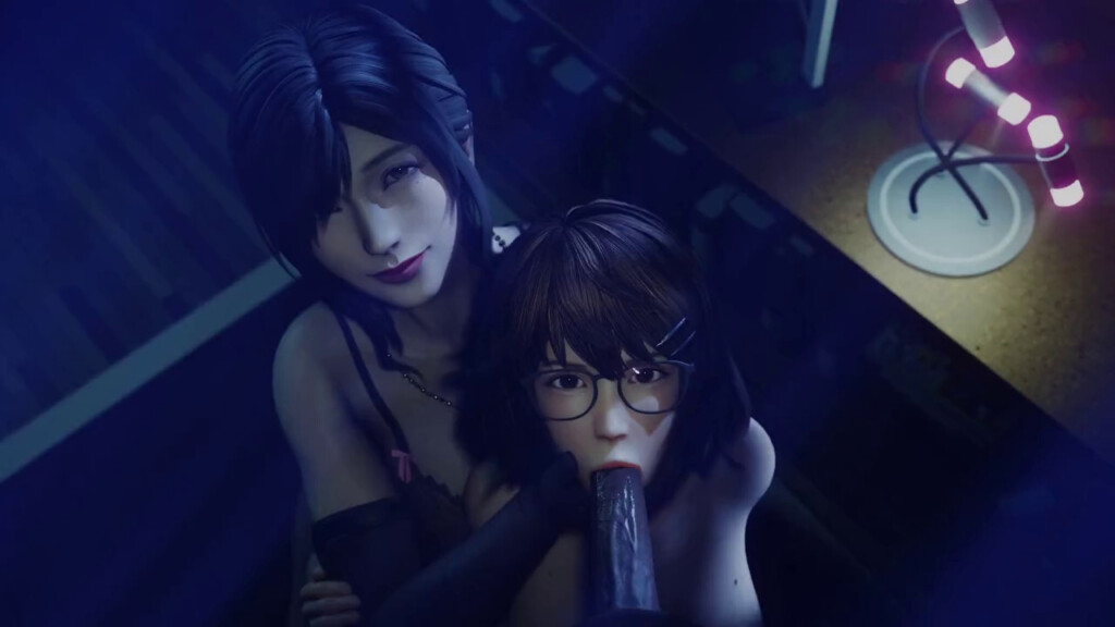 Tsukushi getting oral lessons from Sayuri (Blacked)
