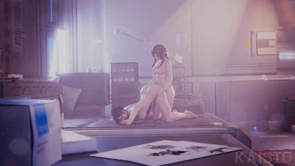 Aerith with strapon fucking Tifa doggystyle