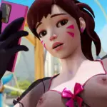 D.va giving a quick footjob
