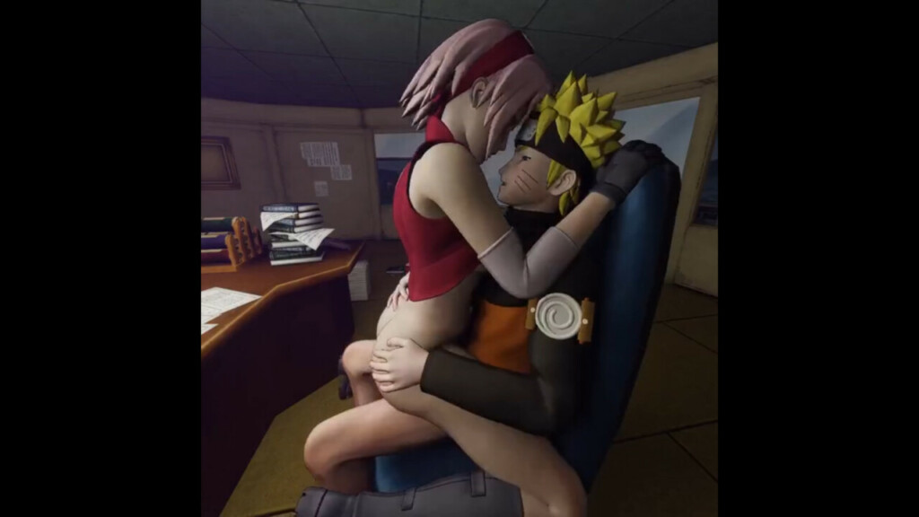 Sakura and Naruto in office