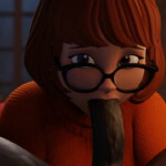 Velma giving a blowjob to a bbc