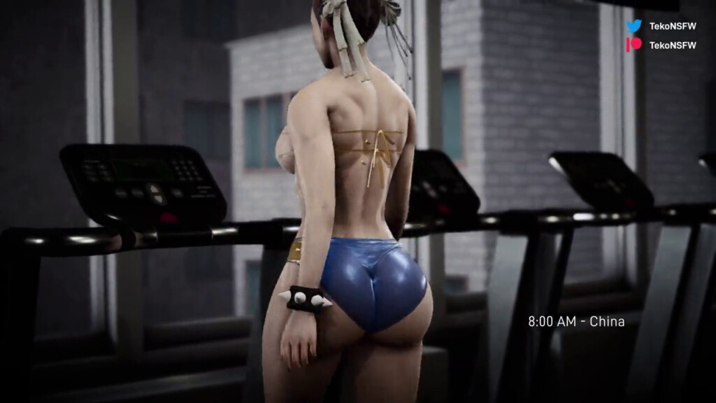 Chun-li on treadmill