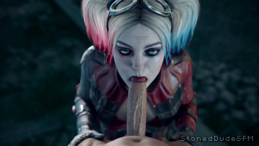 Harley Quinn on her knee bj