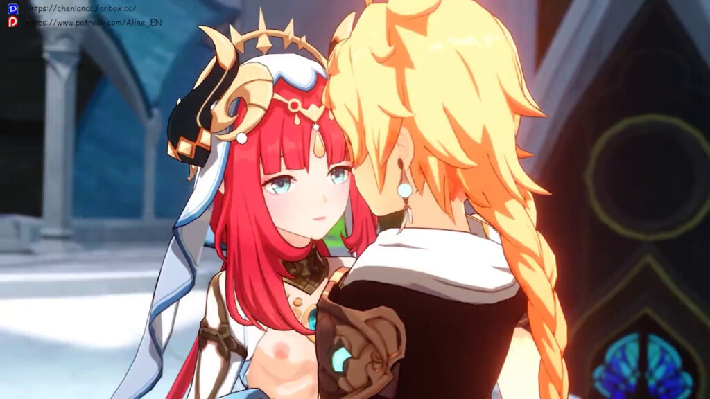 Nilou having some fun with Aether