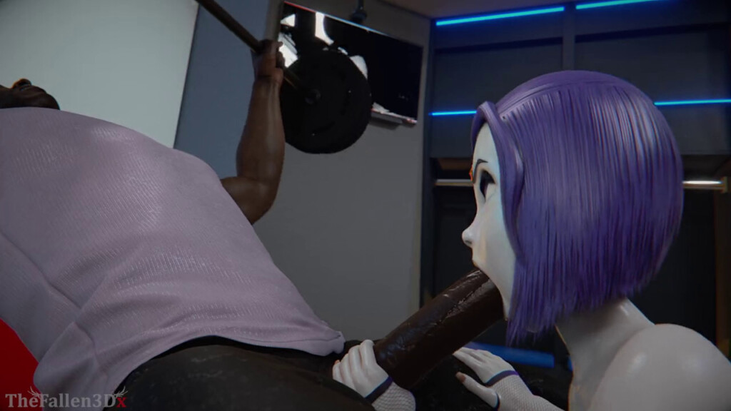 Raven sucking a bbc