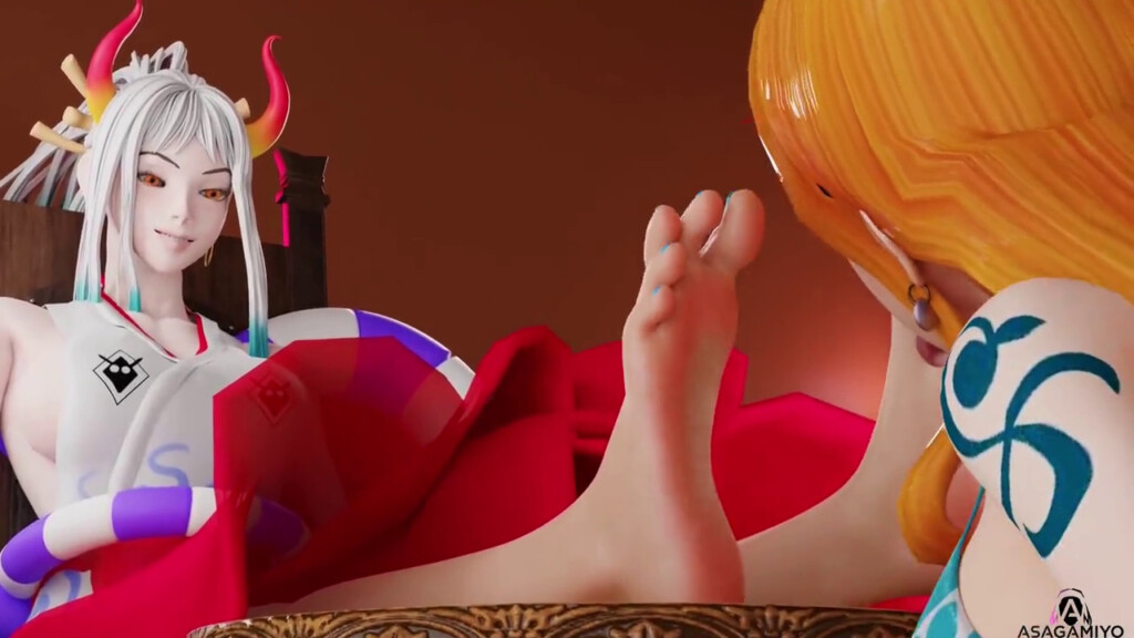 Nami worshipping Yamato's Feet