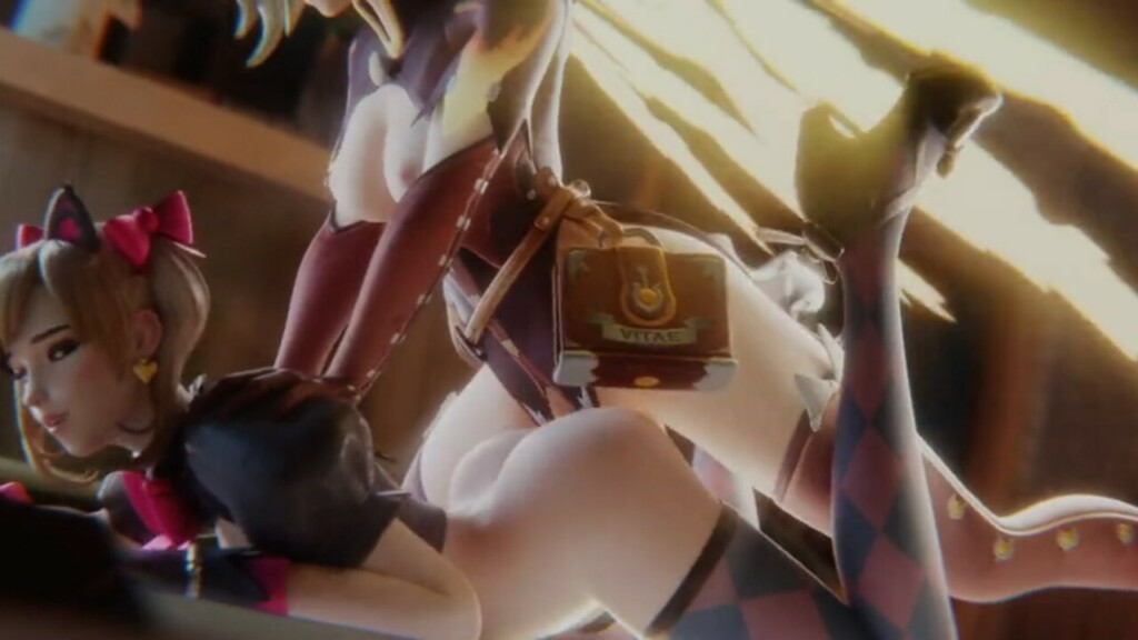 Futa Mercy proneboning Black cat D.va