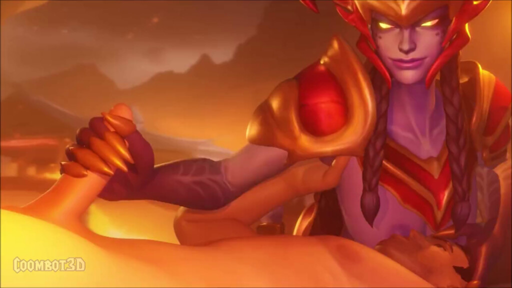 Shyvana giving a handjob