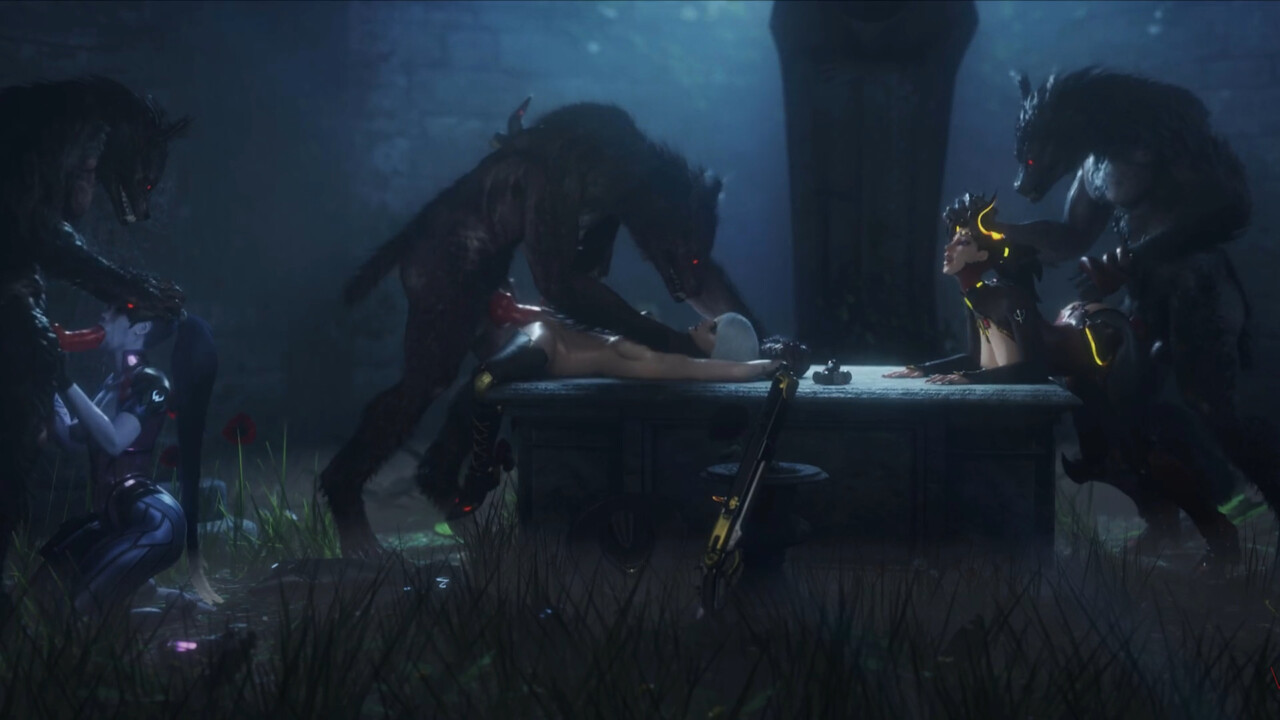 Widowmaker, Ashe And Mercy Fucked By Werewolf