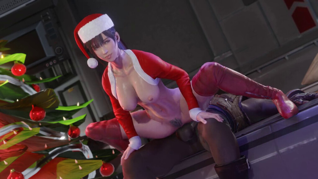 Xmas Tifa Lockhart riding Barret