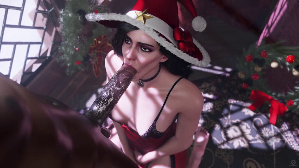 Xmas Yennefer deepthroat blowjob (Blacked)
