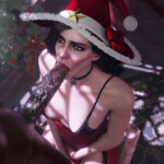 Xmas Yennefer deepthroat blowjob (Blacked)