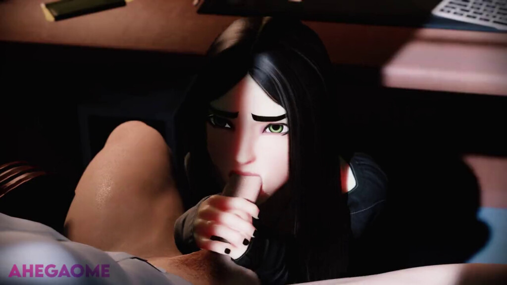 Alice giving a blowjob
