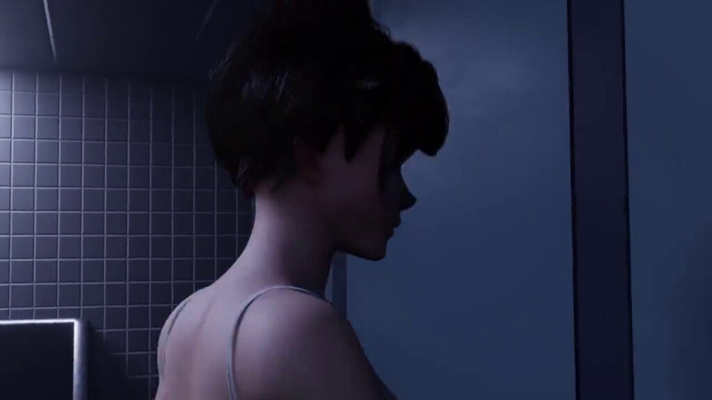 Tracer surprised in a toilet stall