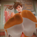 Tracer teasing with her socks