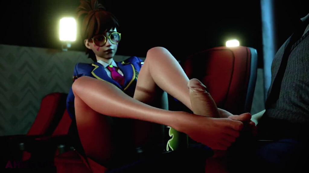 D.va footjob in cinema