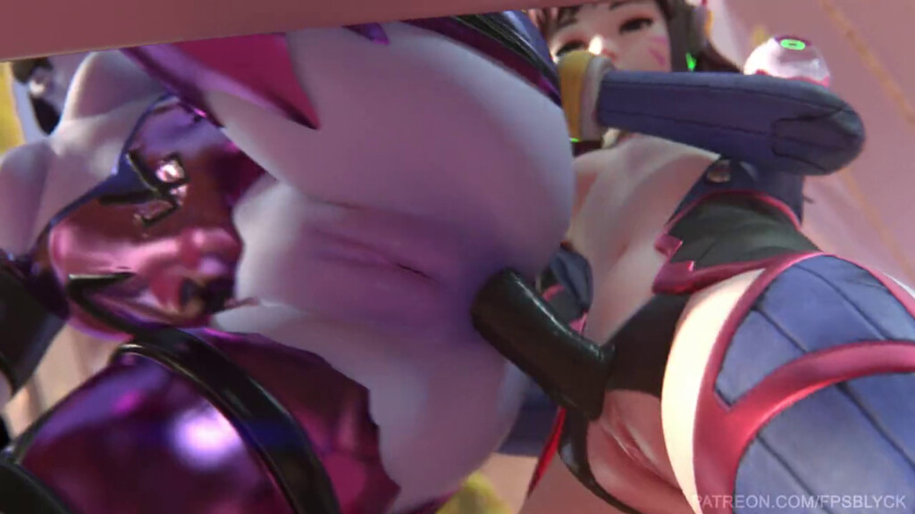 D.va fucking Widowmaker with a strap-on