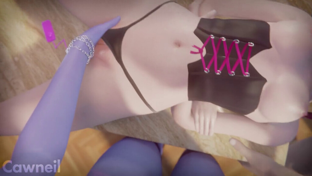 Widowmaker helping D.va in throat training