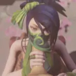 Akali blowjob under the mask