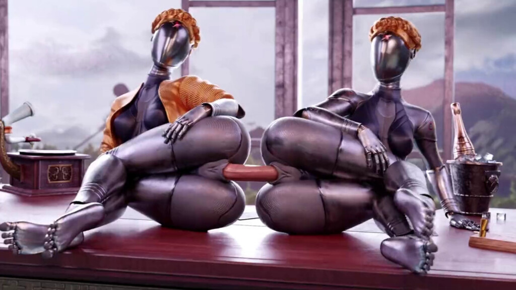 Ballerina Twins sharing a dildo