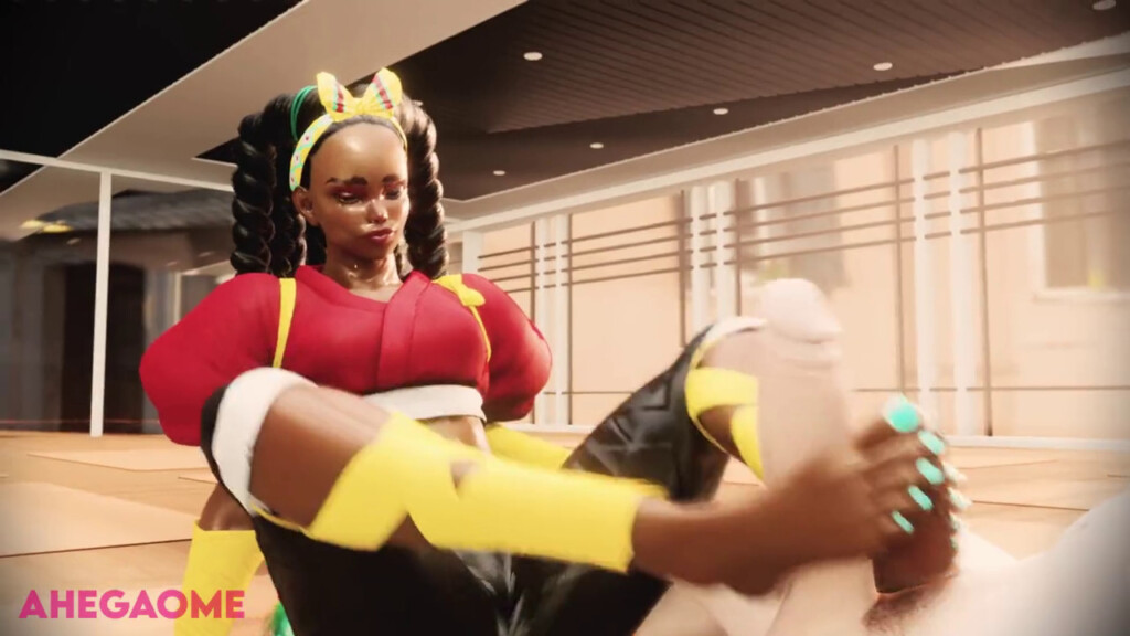 Kimberly Jackson giving a footjob