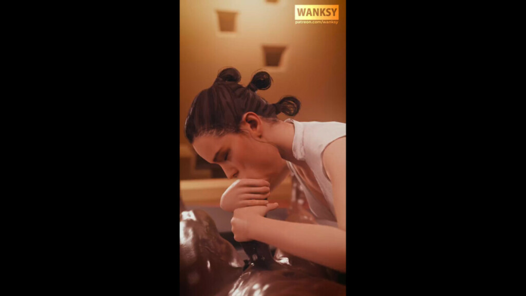 Rey Skywalker sloppy blowjob