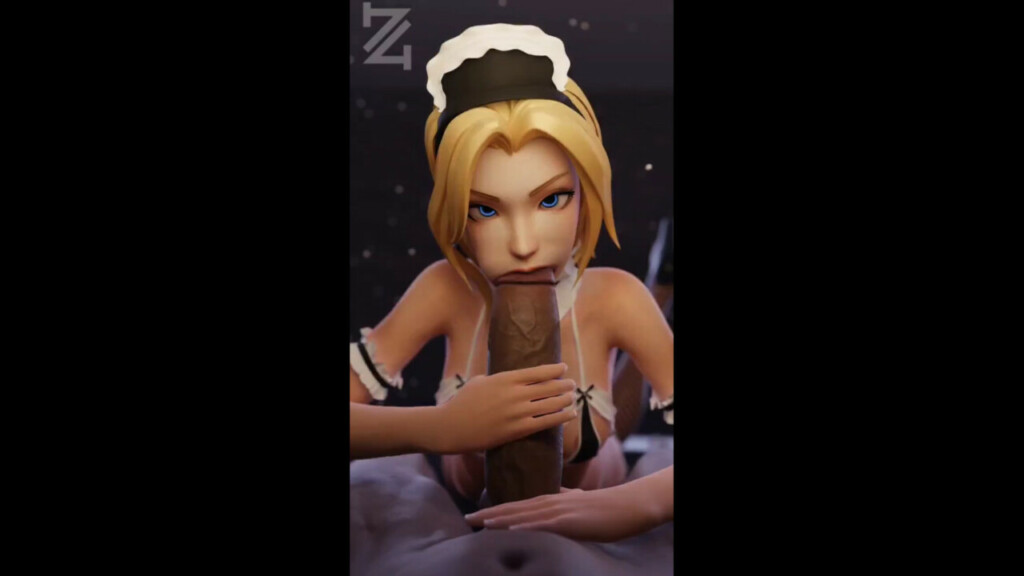 Maid Lux sucking giving blowjob