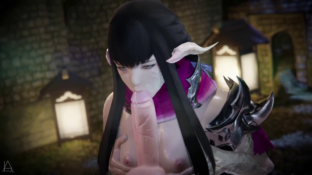 Yugiri Mistwalker giving a blowjob