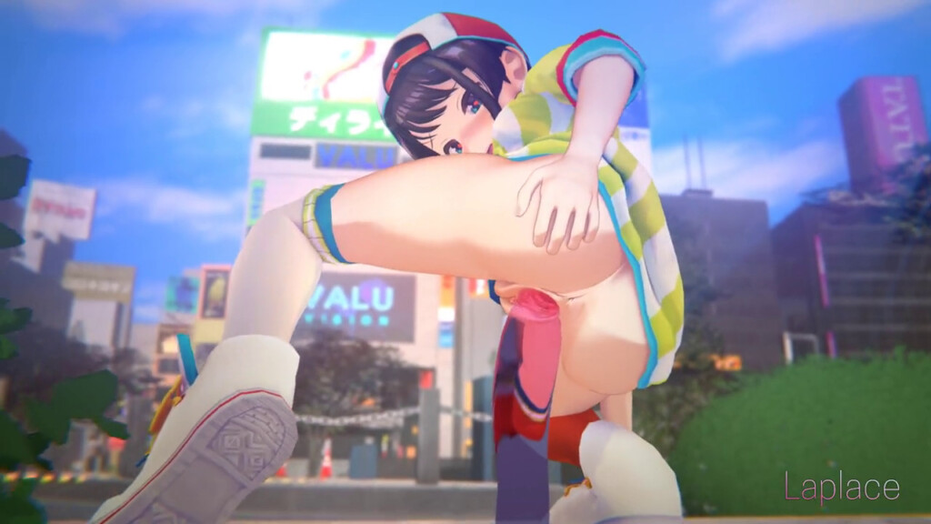 Subaru riding a dildo