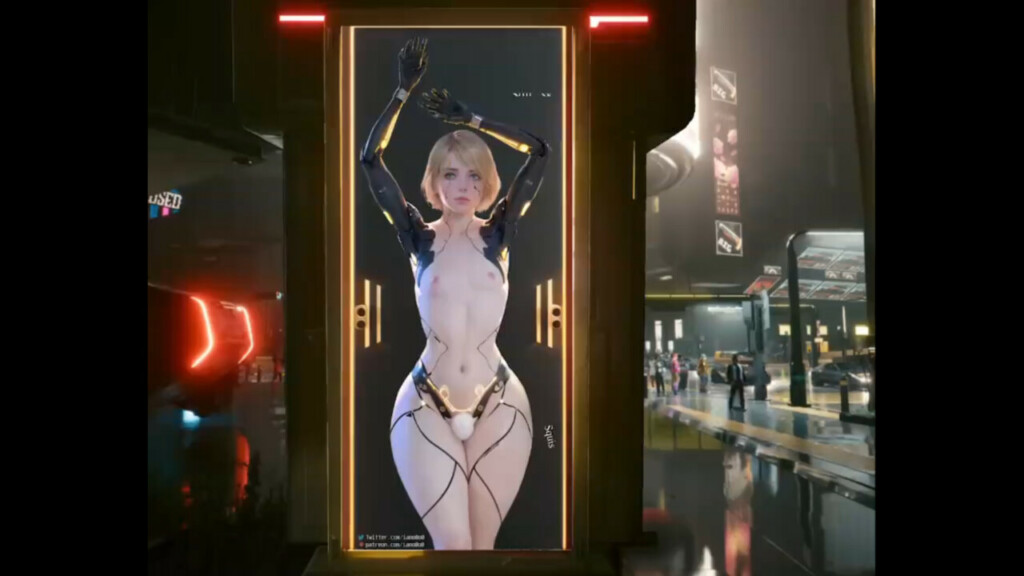 Cyberpunk 2077 Fembot advertisement