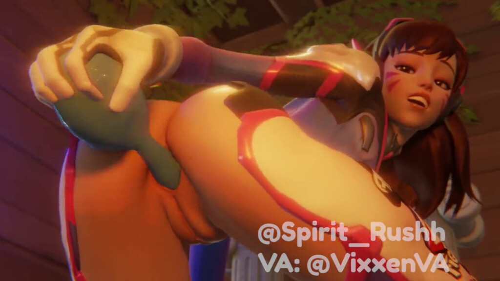 D.va using a hairbrush