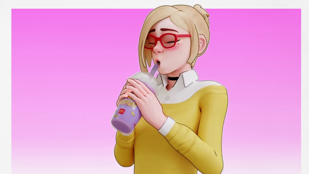 Darcy bought and tried the Grimace shake