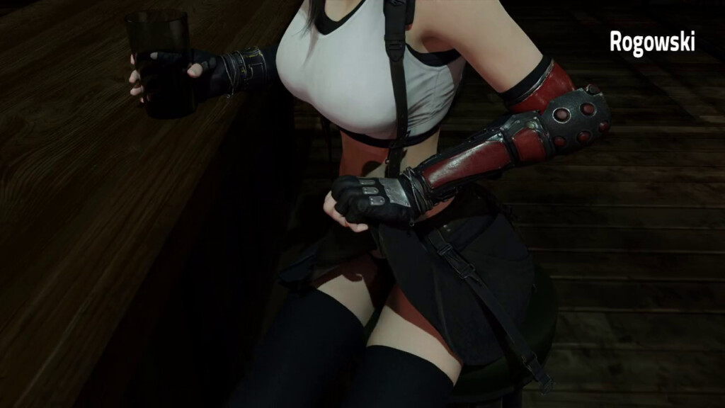 Tifa gives an invitation at the bar