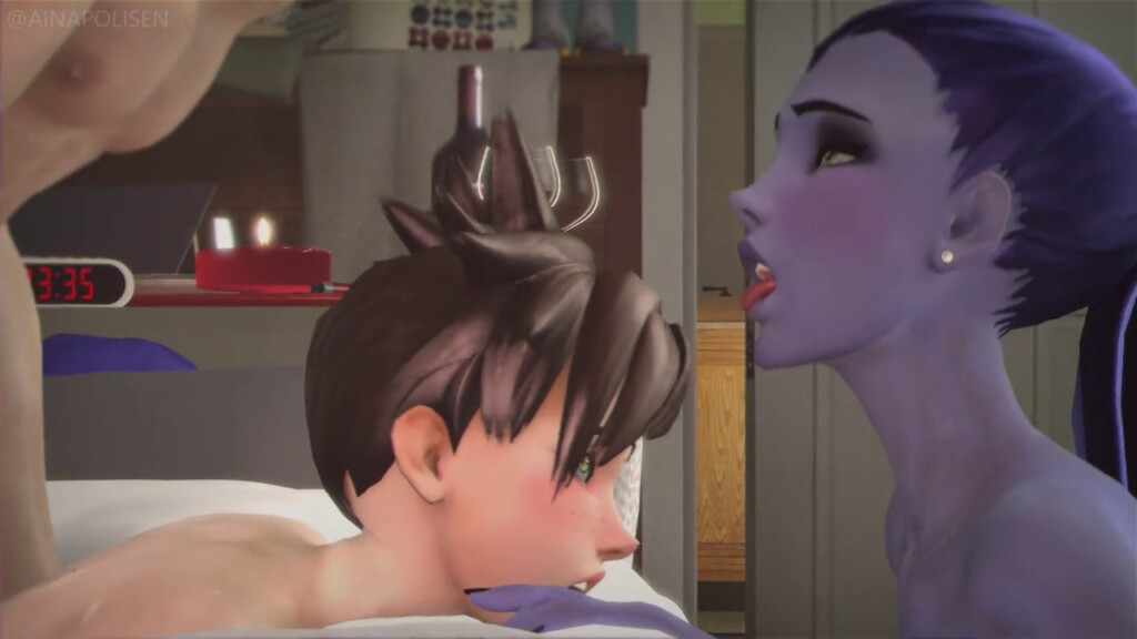 Widowmaker and Tracer pronebone creampie