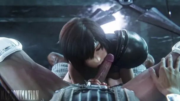 Yuffie showing off her shinobi interrogation technique