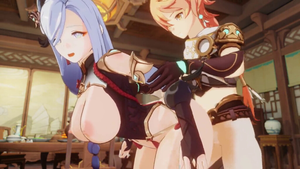 Aether pounding Shenhe from behind