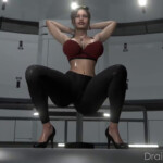 Claire Redfield dancing and teasing